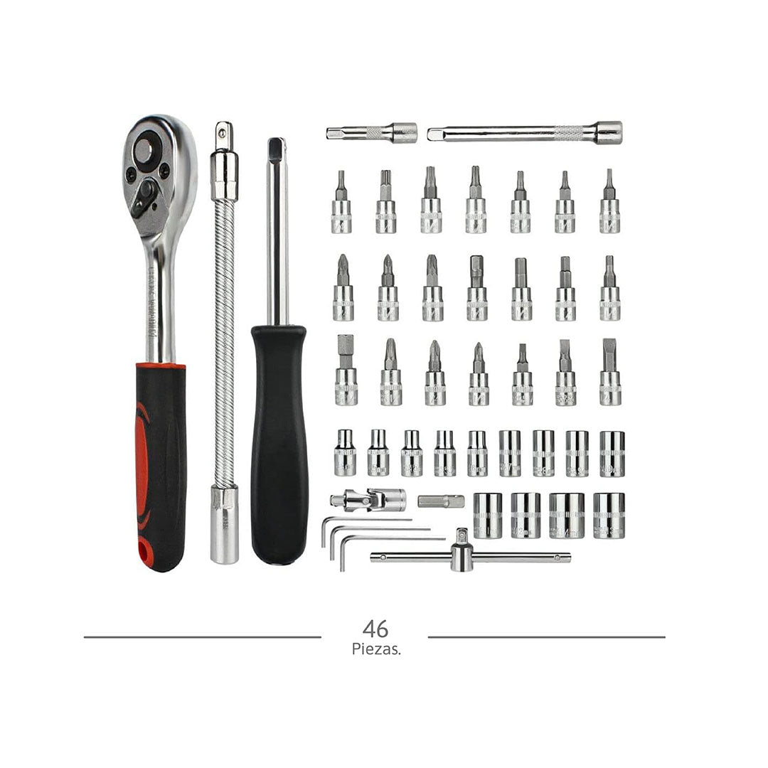 Juego de Herramientas de Acero de 46 Piezas - Kit Completo para Ajuste y Reparación