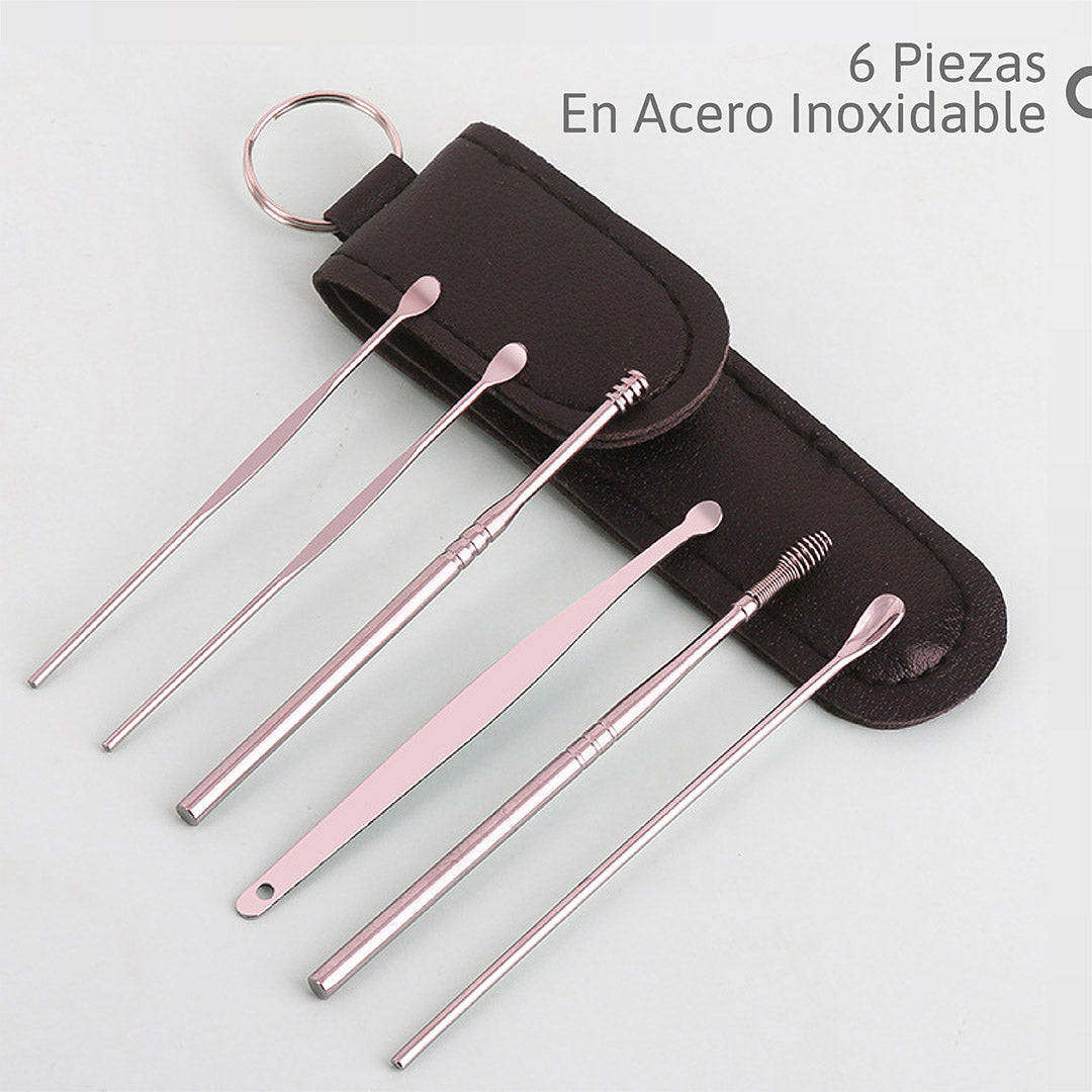 Set Premium de Limpieza de Oídos en Acero Inoxidable